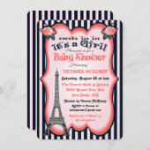 パリテーマベビーシャワー招待状 招待状 (正面/裏面)