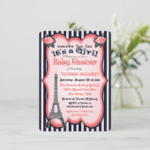 パリテーマベビーシャワー招待状 招待状 (スタンド正面)