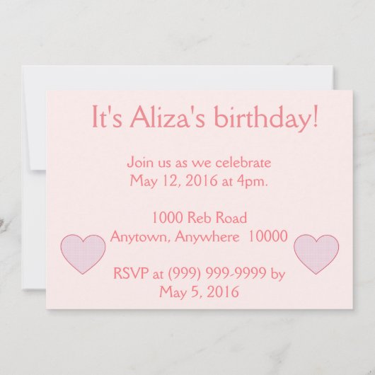 パリテーマ誕生日の招待 招待状 (裏面)