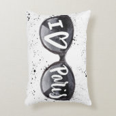 パリテーマ，黒ストライプの色，サングラス，愛 アクセントクッション (正面(垂直))