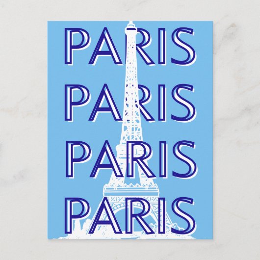 パリトラベルアート、トラベルアート、ア名門私立校風のート、ブルー シーズンポストカード (正面)