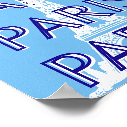 パリトラベルアート、トラベルアート、ア名門私立校風のート、ブルー ポスター (角)