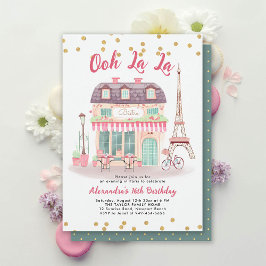 パリナイトエッフェルビストロピンクグリーンスウィート16 招待状