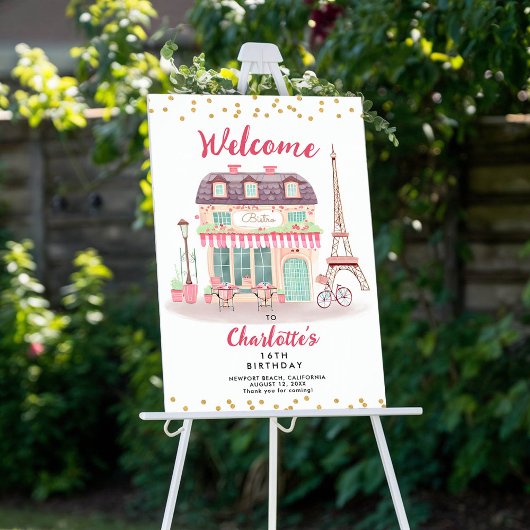 パリナイトエッフェルビストロピンクグリーンパーティーへようこそ ポスター