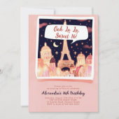 パリナイトエッフェル漫画スタイルピンクシック甘い16 招待状 (正面)