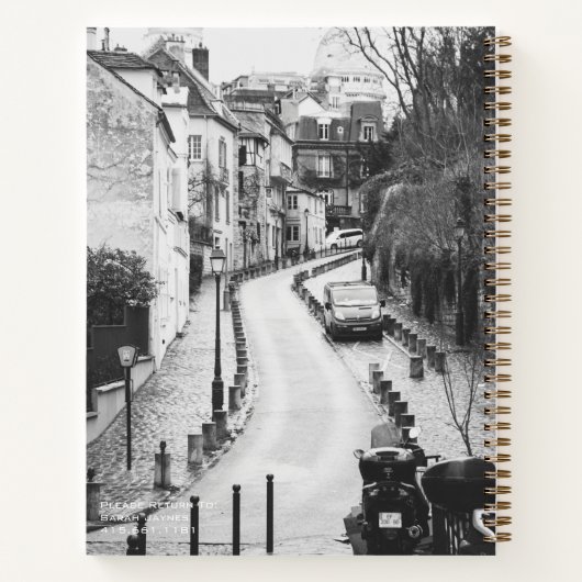 パリノートブックギフトパリパーソナライズされたジャーナル ノートブック (裏面)