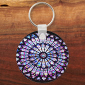 パリノートルダムのステンドグラス – バラ窓 キーホルダー (正面)