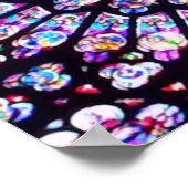 パリノートルダムのステンドグラス – バラ窓 ポスター (角)