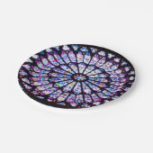 パリノートルダムステンドグラスザバラウィンドウ ペーパープレート (アングル)