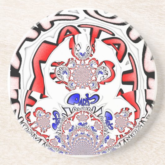 パリハクナマタタパリスブルーレッドホワイト.png コースター (正面)