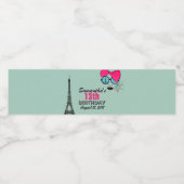 パリハッピーバースデーウォーターボトルラベル ペットボトルラベル (シングルラベル)