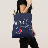 パリハート買い物袋，フランス トートバッグ (クローズアップ)