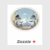 パリバイデイオーバルビニールステッカー(様々なサイズ) シール (シート)