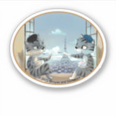 パリバイデイオーバルビニールステッカー(様々なサイズ) シール (正面)