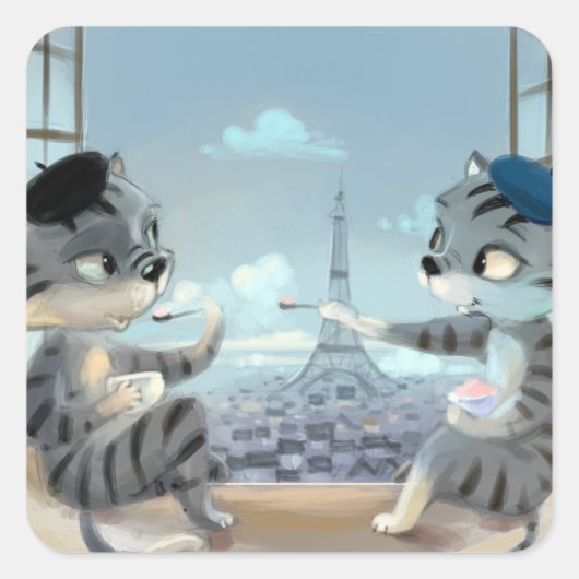 パリバイデイクラシックスクエアステッカー スクエアシール (正面)