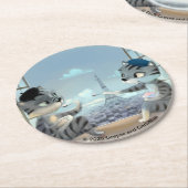 パリバイデイラウンド紙コースター（セット6） ラウンドペーパーコースター (アングル)