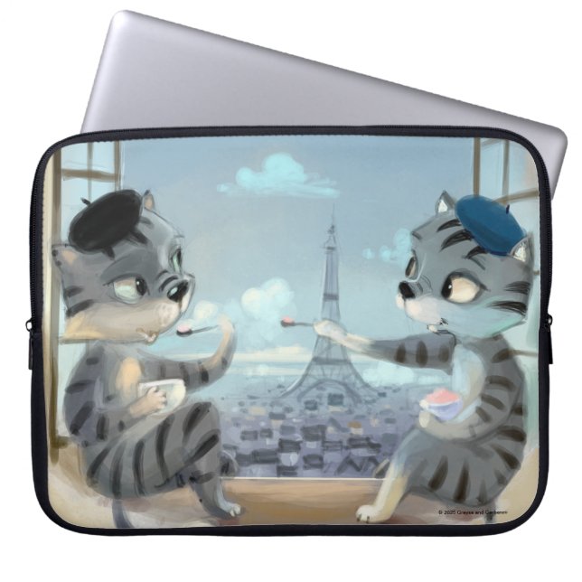 パリバイデイラップトップスリーブ（様々なサイズ） ラップトップスリーブ (正面)