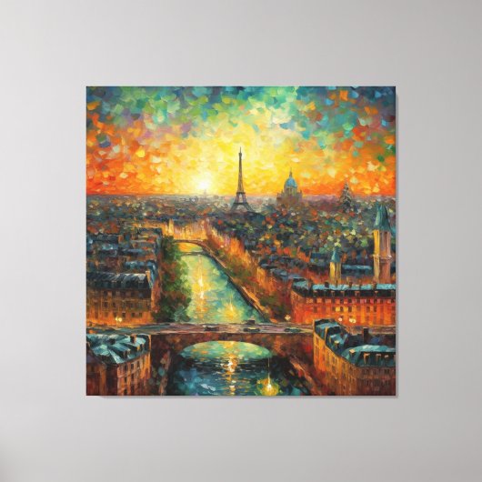 パリバイナイトバンゴッホスタイル キャンバスプリント (正面)