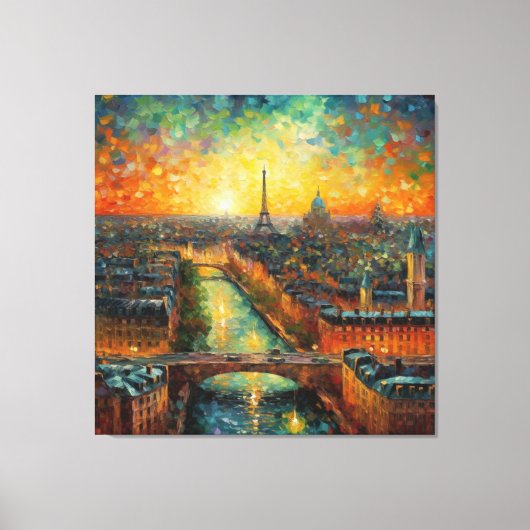 パリバイナイトバンゴッホスタイル キャンバスプリント (正面)