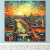 パリバイナイトバンゴッホスタイル キャンバスプリント (インサイチュ (ウッドフロア))