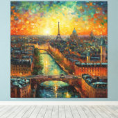パリバイナイトバンゴッホスタイル キャンバスプリント (インサイチュ (ウッドフロア))
