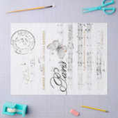 パリバタフライミュージック金ゴールドポストマークフランスのヴィンテージ 薄葉紙 (クラフト)