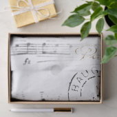 パリバタフライミュージック金ゴールドポストマークフランスのヴィンテージ 薄葉紙 (ギフト)