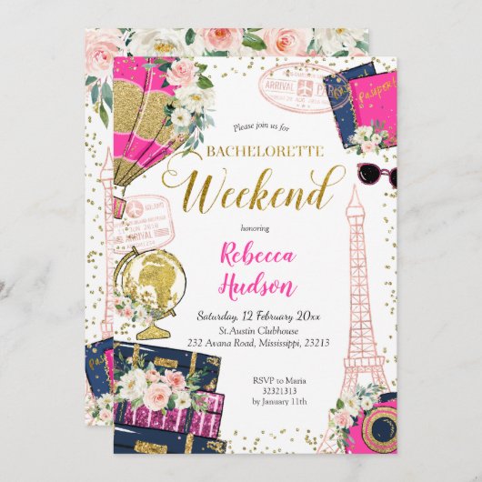 パリバチェロレッテウィークエンドフランス招待状 招待状 (正面/裏面)