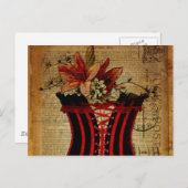 パリバチェロレッテヴィンテージコルセット インビテーションポストカード (正面/裏面)