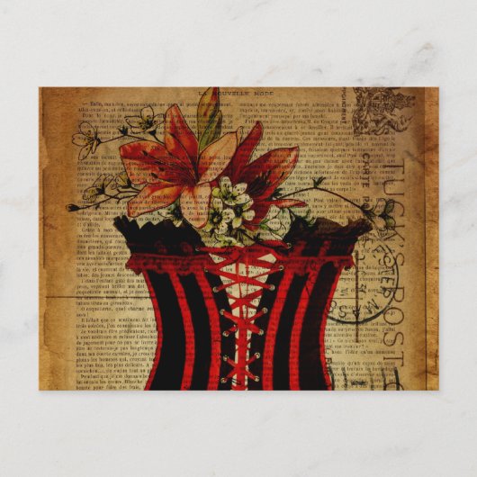 パリバチェロレッテヴィンテージコルセット インビテーションポストカード (正面)