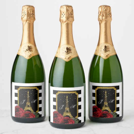 パリバラエッフェルタワーホワイトストライプホテル スパークリングワインラベル (ボトル)