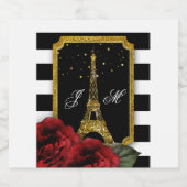 パリバラエッフェルタワーホワイトストライプホテル スパークリングワインラベル (シングルラベル)