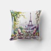 パリバルコニービューエッフェルタワーウォーターカラーピロー クッション (裏面)