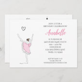 パリバレリーナとエッフェルタワーガールズバレエインビ 招待状 (正面/裏面)