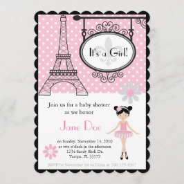 パリバレリーナ招待状用シャワー/誕生日 招待状