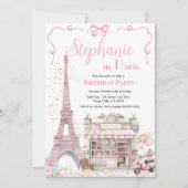 パリバースデーパーティーフランスのアフタヌーンティーエッフェル 招待状 (正面)