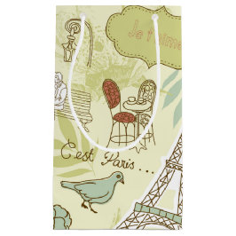 パリパターンの愛 スモールペーパーバッグ