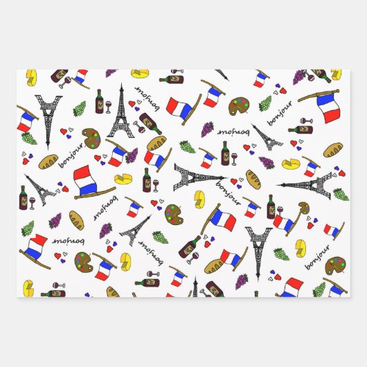 パリパターンラッピング紙 ラッピングペーパーシート (正面)