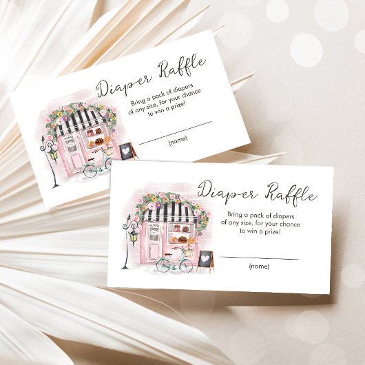 パリパティスレフランスのーシャワーおむつラッフルカード エンクロージャーカード