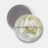 パリパリの白いバラ マグネット (正面/裏面)