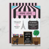 パリパリジャンカフェアニーエイジバースデーパーティ招待状 招待状 (正面/裏面)