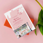 パリパリフランスのカフェティーパーティーガール誕生日 招待状