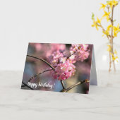 パリパリ桜の木の小枝を庭に カード (黄色い花)