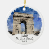 パリパーソナライズされたオーナメント、フランスギフト セラミックオーナメント (正面)
