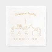 パリパーソナライズされたナプキンズゴールドフォイル 箔ナプキン (正面)