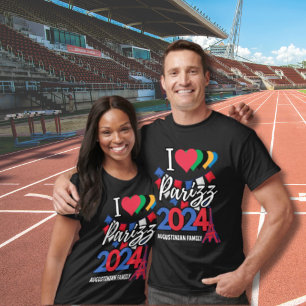 パリパーソナライズされたパリズ2024ファミリーグループが大好き Tシャツ
