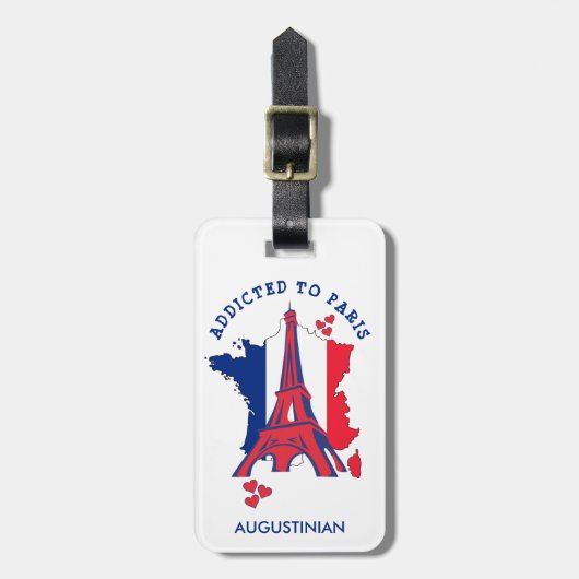 パリパーソナライズされた中毒である ラゲッジタグ (正面縦)