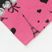 パリパーソナライズな一流のピンクのエッフェル塔 フリースブランケット (角)