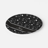 パリパーソナライズな一流の黒いエッフェル塔 ペーパープレート (アングル)