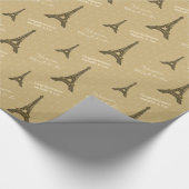 パリパーソナライズな金エッフェル塔 ラッピングペーパー (角)